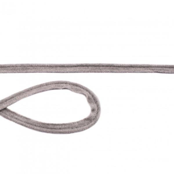 Baumwoll Jersey Paspelband Breite 10 mm Hellgrau-Meliert